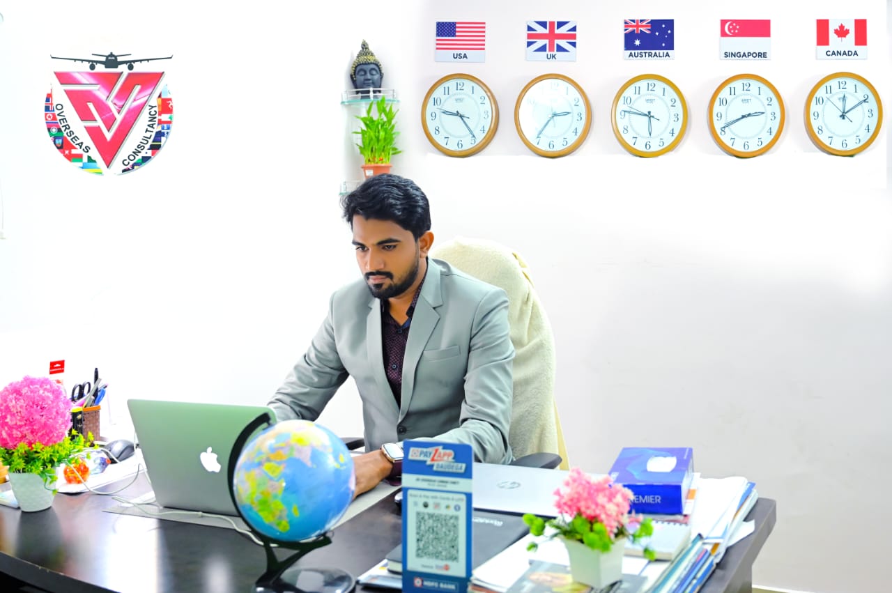 G. Vinod, CEO of Unlimited Visas Pvt. Ltd., at the Hyderabad office