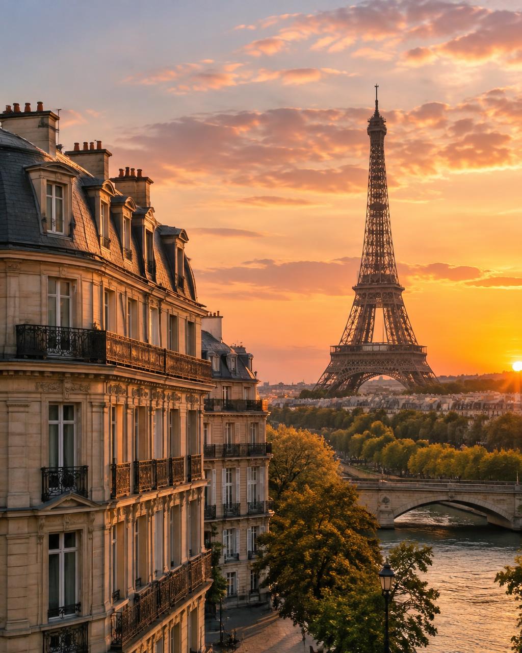 Eiffel Tower and Paris cityscape, France study destination