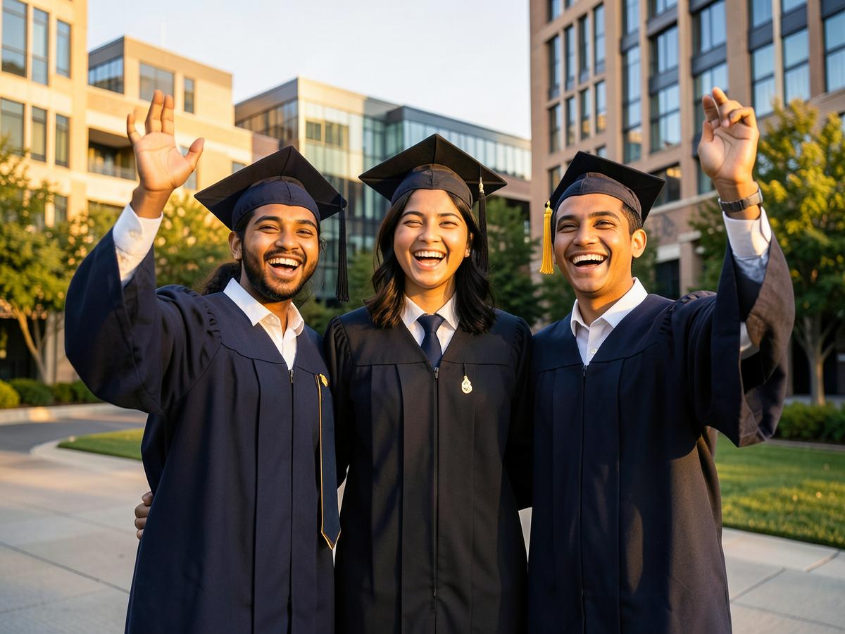 International graduates celebrating their success